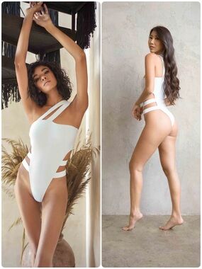 MBM Swim Discovery One-Piece Swimsuit White Size Large NWT
